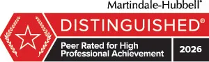 Martindale Hubbell | Distinguished | Peer Rated for High Professional Achievement | 2026